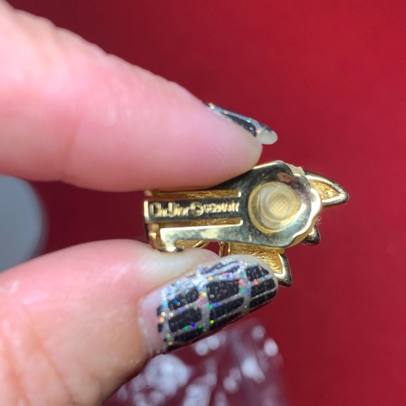 Vintage Dior Gold and Pave’ Crystal Earrings Made in Germany - Picture 9 of 9